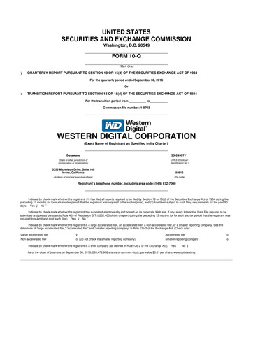 Thumbnail Western Digital 10-Q Quarterly Report FY2017 