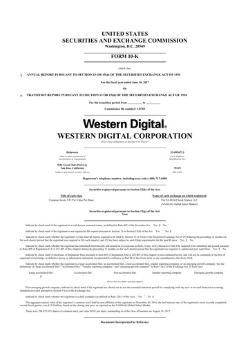 Thumbnail Western Digital 10-K Annual Report 2017