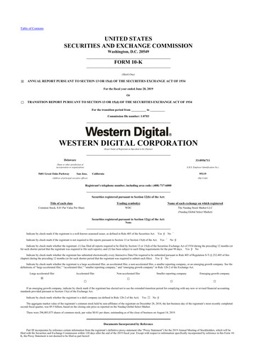 Thumbnail Western Digital 10-K Annual Report 2019