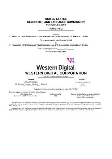 Thumbnail Western Digital 10-Q Quarterly Report FY2024 