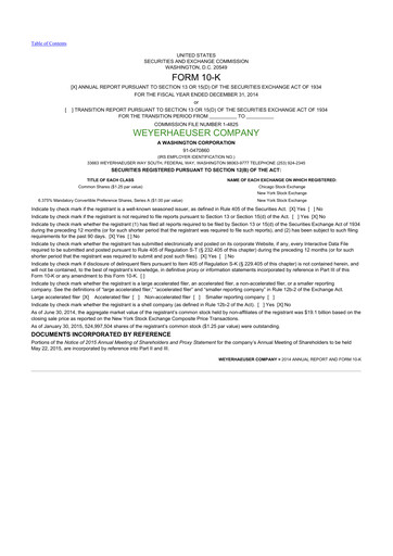 Thumbnail Weyerhaeuser
 10-K Annual Report 2014