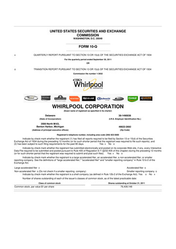 Thumbnail Whirlpool 10-Q Quarterly Report FY 