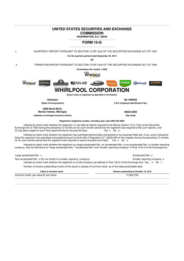 Thumbnail Whirlpool 10-Q Quarterly Report FY 