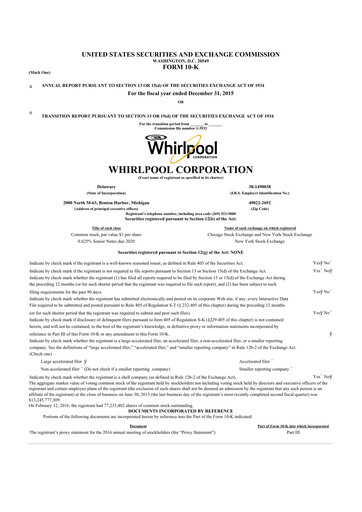 Thumbnail Whirlpool 10-K Annual Report 2015