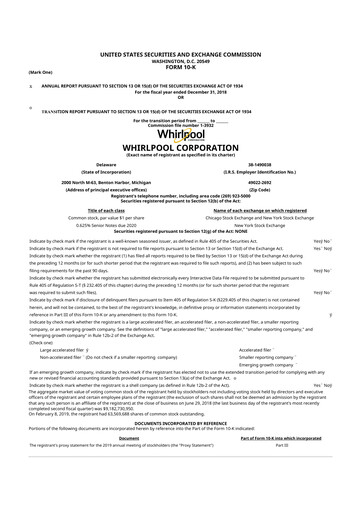 Thumbnail Whirlpool 10-K Annual Report 2018