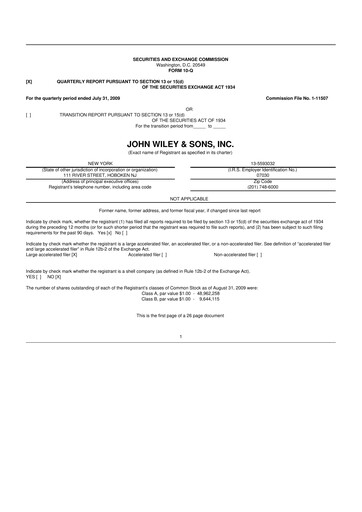 Miniature John Wiley & Sons 10-Q Rapport trimestriel  