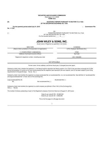 Miniature John Wiley & Sons 10-Q Rapport trimestriel  
