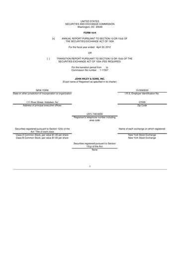 Thumbnail John Wiley & Sons 10-K Annual Report 2012