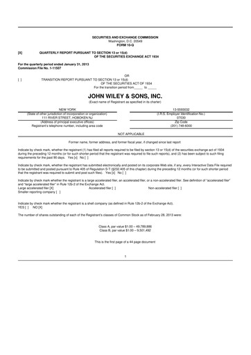 Thumbnail John Wiley & Sons 10-Q Quarterly Report FY2013 