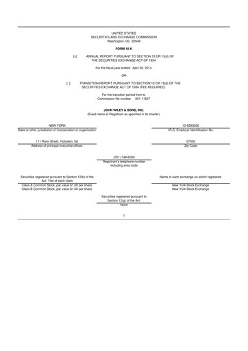 Thumbnail John Wiley & Sons 10-K Annual Report 2014