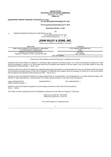 Thumbnail John Wiley & Sons 10-Q Quarterly Report FY2017 
