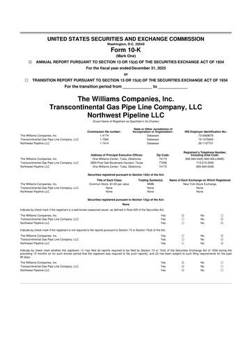 Thumbnail Williams Companies
 10-K Annual Report 