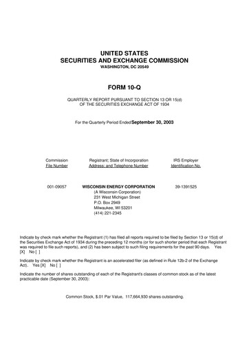 Miniature WEC Energy Group 10-Q Rapport trimestriel  