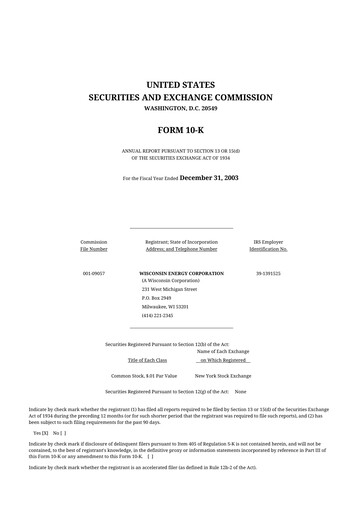 Thumbnail WEC Energy Group 10-K Annual Report 