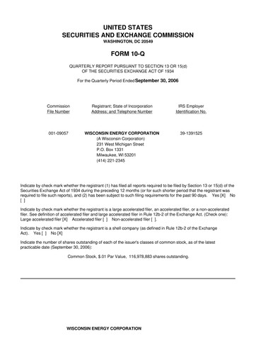 Miniature WEC Energy Group 10-Q Rapport trimestriel  