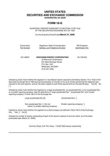 Miniature WEC Energy Group 10-Q Rapport trimestriel  