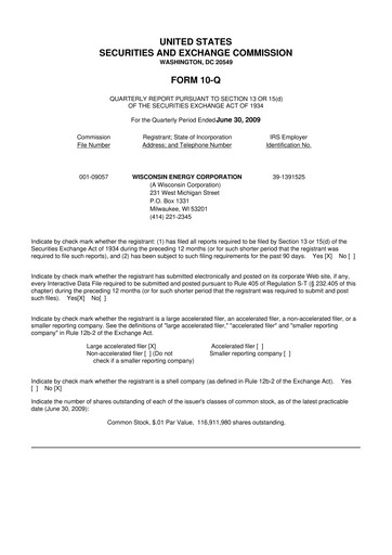 Miniature WEC Energy Group 10-Q Rapport trimestriel  