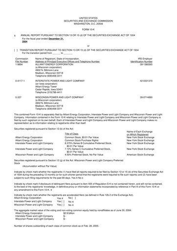 Thumbnail Alliant Energy 10-K Annual Report 