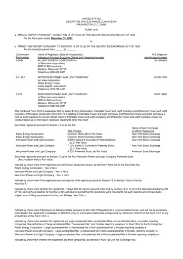 Thumbnail Alliant Energy 10-K Annual Report 
