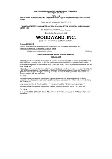 Thumbnail Woodward 10-Q Quarterly Report FY2013 