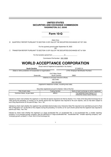 Thumbnail World Acceptance Corporation 10-Q Quarterly Report FY2024 