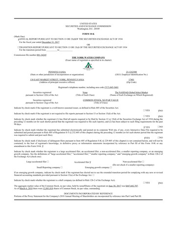 Thumbnail York Water 10-K Annual Report 2017