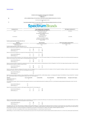 Thumbnail Spectrum Brands
 10-K Annual Report 2023