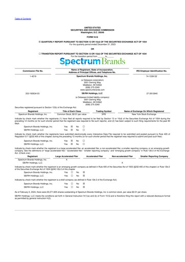 Thumbnail Spectrum Brands
 10-Q Quarterly Report FY2024 