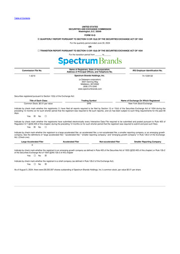 Thumbnail Spectrum Brands
 10-Q Quarterly Report FY2024 