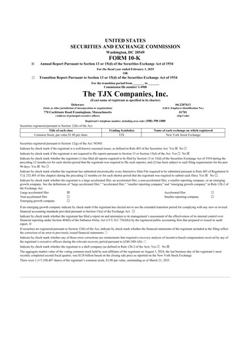 Thumbnail TJX Companies 10-K Annual Report 2025