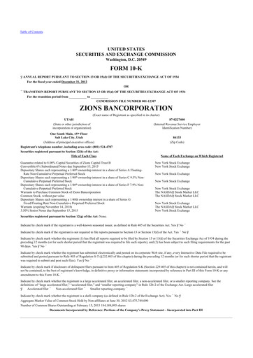 Thumbnail Zions Bancorporation
 10-K Annual Report 2012