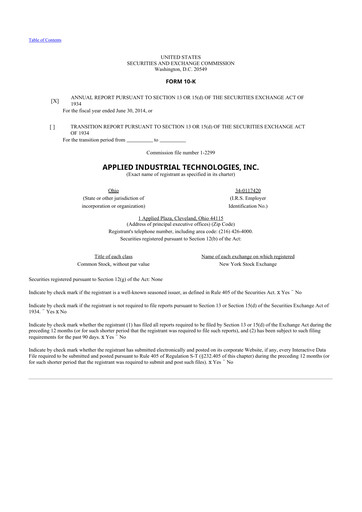 Thumbnail Applied Industrial Technologies
 10-K Annual Report 2014