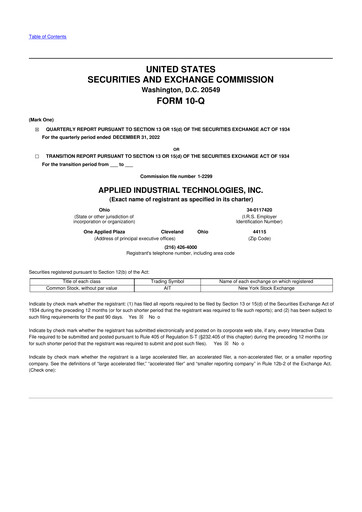 Miniature Applied Industrial Technologies
 10-Q Rapport trimestriel 2023 