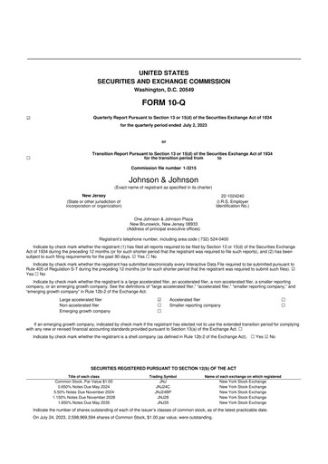 Thumbnail Johnson & Johnson 10-Q Quarterly Report FY2023 