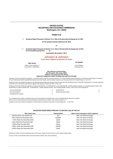 Thumbnail Johnson & Johnson 10-Q Quarterly Report FY2024 