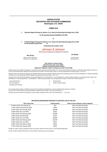 Thumbnail Johnson & Johnson 10-Q Quarterly Report FY2025 