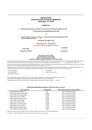 Thumbnail Johnson & Johnson 10-Q Quarterly Report FY2025 