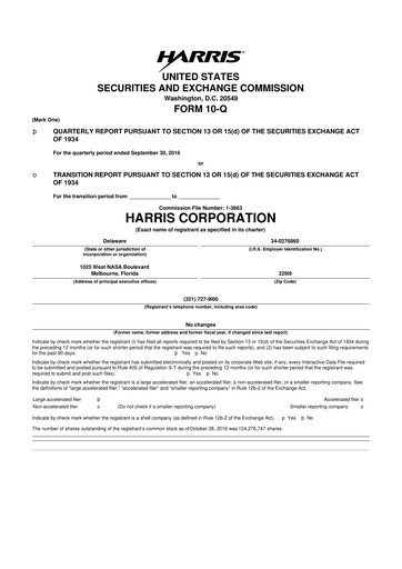 Thumbnail L3Harris Technologies 10-Q Quarterly Report FY2017 