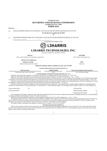 Thumbnail L3Harris Technologies 10-K Annual Report 2019