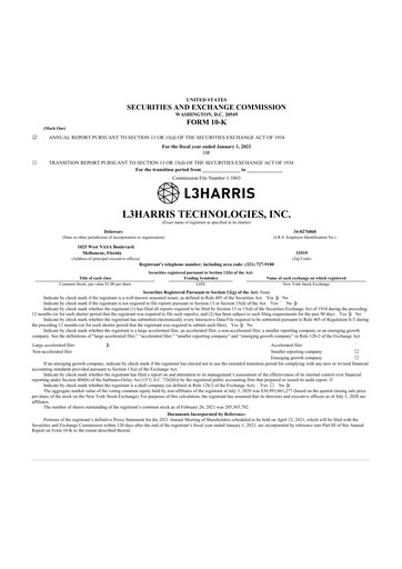 Thumbnail L3Harris Technologies 10-K Annual Report 2020