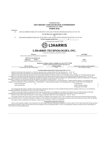 Thumbnail L3Harris Technologies 10-K Annual Report 2021