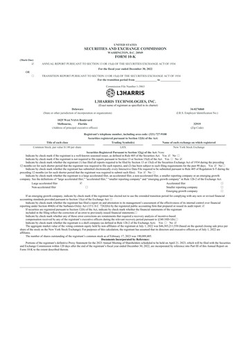 Thumbnail L3Harris Technologies 10-K Annual Report 2022