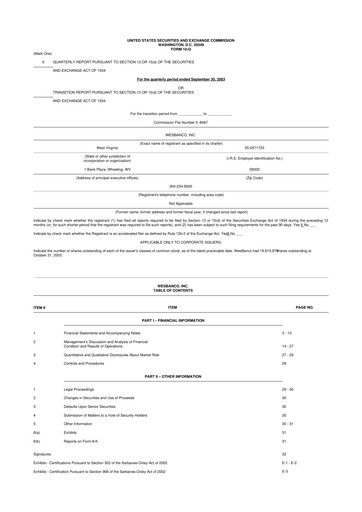 Miniature WesBanco 10-Q Rapport trimestriel  