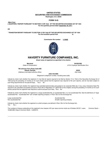 Thumbnail Havertys 10-Q Quarterly Report FY2011 