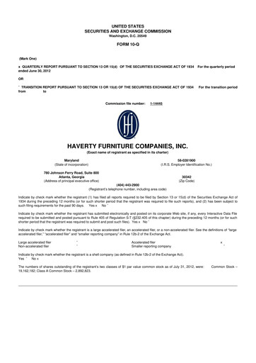 Thumbnail Havertys 10-Q Quarterly Report FY2012 