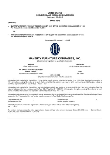 Thumbnail Havertys 10-Q Quarterly Report FY2012 
