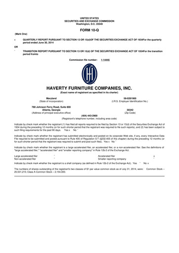 Thumbnail Havertys 10-Q Quarterly Report FY2014 