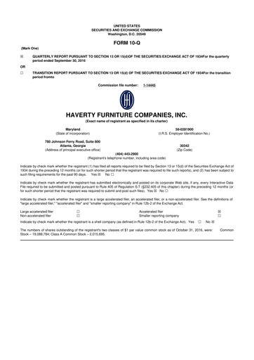 Thumbnail Havertys 10-Q Quarterly Report FY2016 