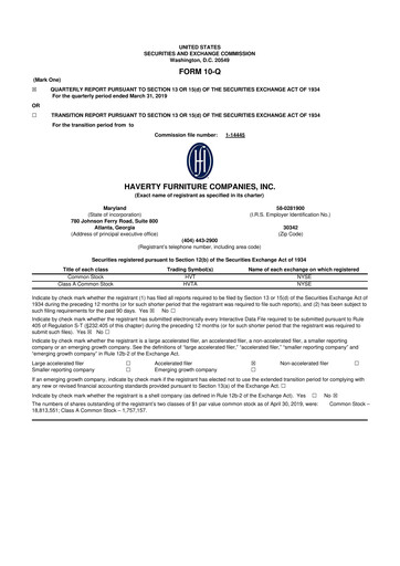 Thumbnail Havertys 10-Q Quarterly Report FY2019 