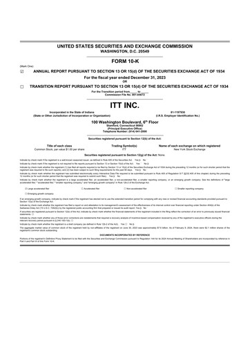 Thumbnail ITT 10-K Annual Report 2023